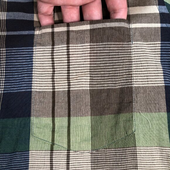 Steven Alan Shirt Men's M Multicolor Plaid Cotton Pocket Button Down Made in USA - Picture 8 of 15